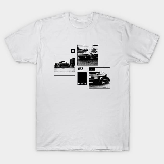 TOYOTA MR2 MK1 Black 'N White Archive T-Shirt by Cero